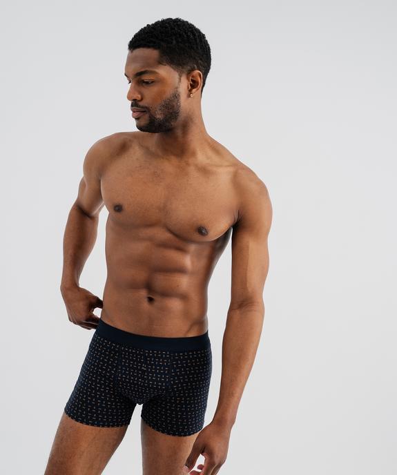 Boxers en coton biologique uni et imprimé homme (lot de 2) vue3 - GEMO 4G HOMME - GEMO
