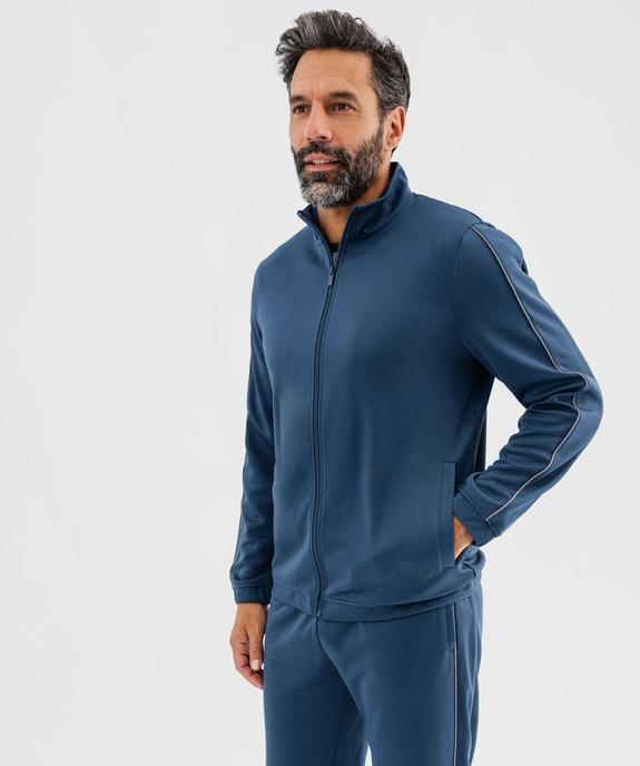 Sweat de sport zippé avec liserés réfléchissants homme vue1 - GEMO 4G HOMME - GEMO