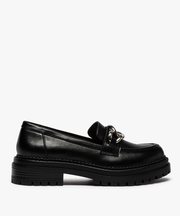 Mocassins femme unis à semelle crantée et bride chaine vue2 - GEMO (CASUAL) - GEMO