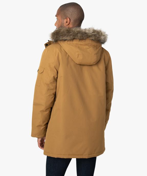 Parka homme matelassée à capuche avec bord fantaisie amovible - GEMO (HOMME) Parka homme matelassée à capuche avec bord fantaisie amovible vue3 - GEMO (HOMME) - GEMO