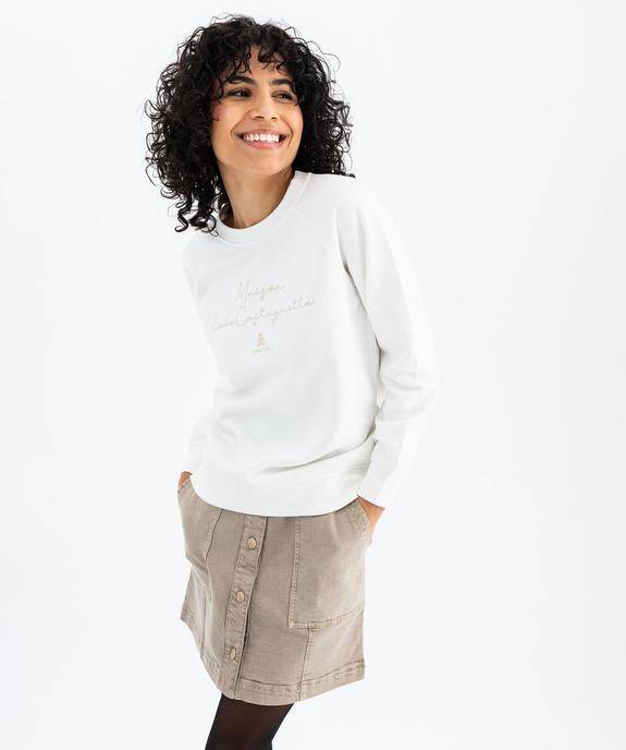 Sweat molletonné avec inscription brodée femme - LuluCastagnette vue2 - LULUCASTAGNETTE - GEMO