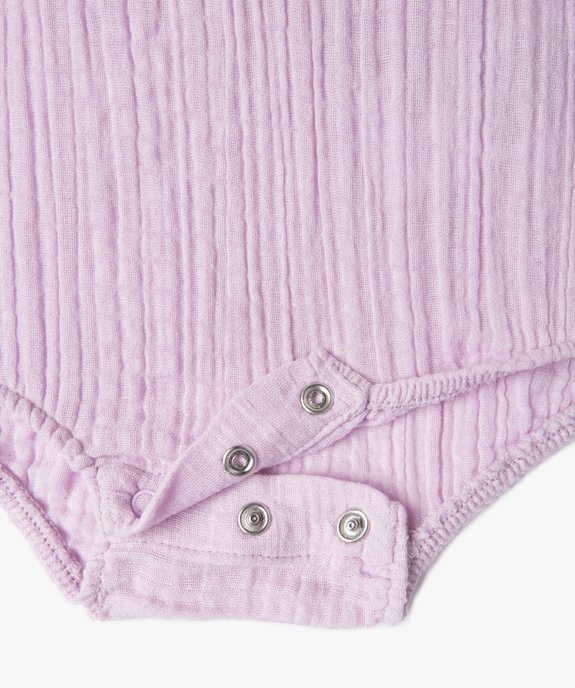 Body bébé fille en gaze de coton façon blouse - LuluCastagnette vue2 - LULUCASTAGNETTE - GEMO