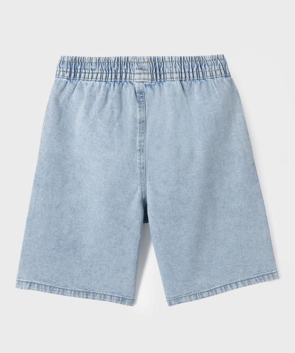 Bermuda en jean regular à taille élastiquée garçon vue3 - GEMO (JUNIOR) - GEMO