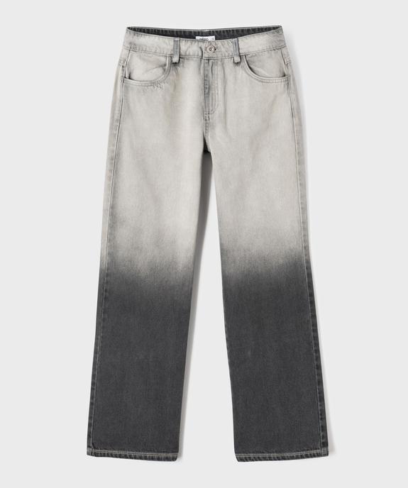 Jean loose à taille réglable avec délavage dégradé fille vue1 - GEMO (JUNIOR) - GEMO