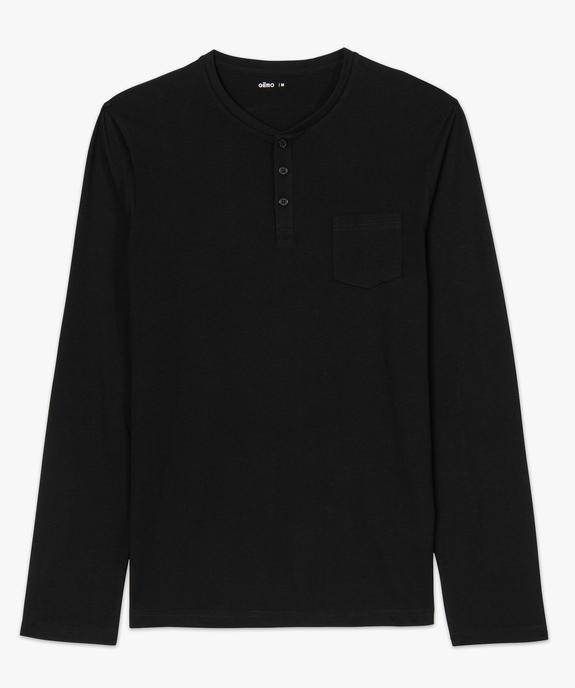 Tee-shirt à manches longues et col tunisien homme vue4 - GEMO 4G HOMME - GEMO