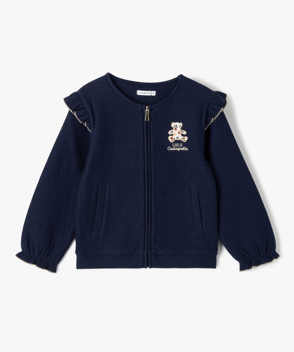 Sweat zippé matelassé avec détails pailletés fille - LuluCastagnette vue1 - LULUCASTAGNETTE - GEMO