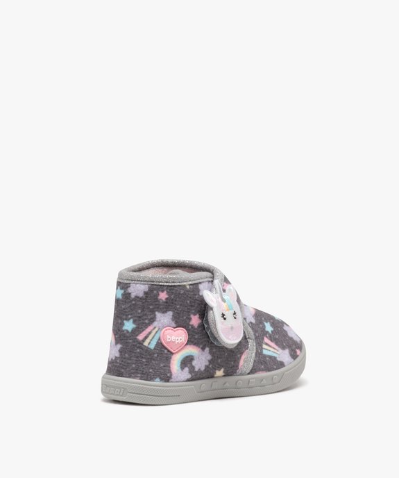 Chaussons bébé fille bottillons à scratch licorne - Beppi vue4 - BEPPI - GEMO