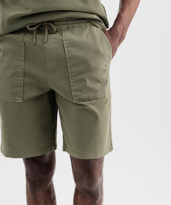 Bermuda en toile de coton avec poches plaquées homme vue2 - GEMO (HOMME) - GEMO