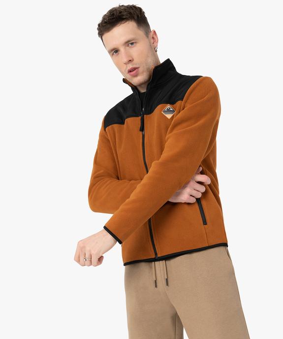 Sweat zippé pour homme en maille polaire vue1 - GEMO (HOMME) - GEMO