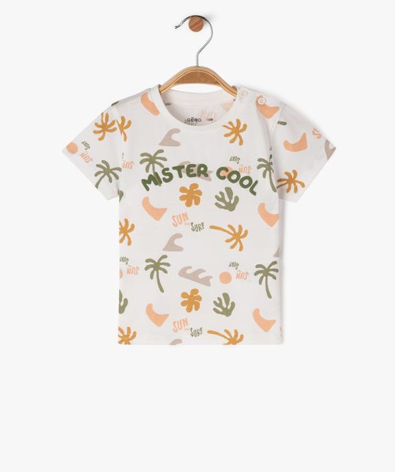 Tee-shirt à manches courtes à motifs palmiers bébé garçon vue1 - GEMO 4G BEBE - GEMO
