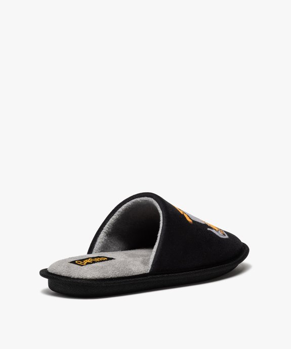 Chaussons homme mules en velours imprimé - Garfield vue4 - GARFIELD - GEMO