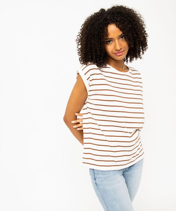 Tee-shirt rayé à manches ultra courtes femme vue6 - GEMO 4G FEMME - GEMO