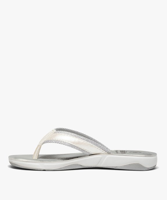 Tongs femme à semelle rembourrée et détails métallisés vue3 - GEMO (PLAGE) - GEMO