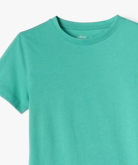 Tee-shirt à manches courtes en coton uni garçon vue2 - GEMO (ENFANT) - GEMO