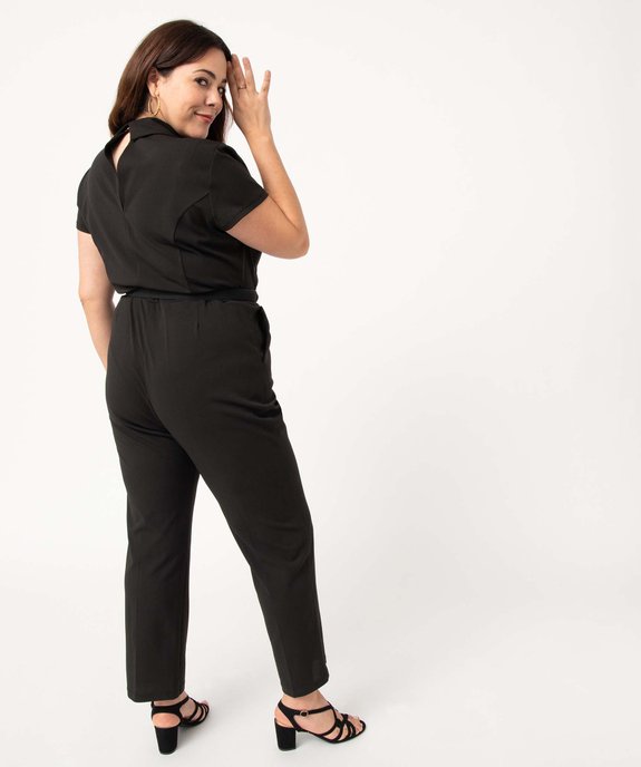 Combinaison pantalon femme grande taille à manches courtes et col cache-cœur vue5 - GEMO (G TAILLE) - GEMO