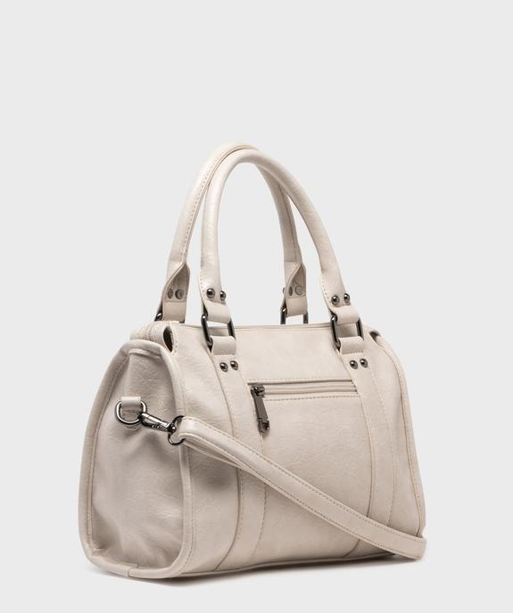 Sac à main verni mat à clous et bandoulière amovible femme vue2 - GEMO (ACCESS) - GEMO