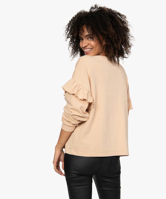 Sweat femme loose à manches volantées vue3 - GEMO(FEMME PAP) - GEMO