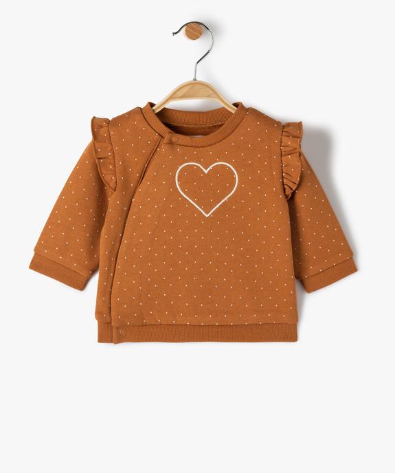 Sweat bébé fille à épaules volantées et détails brillants vue2 - GEMO(BB COUCHE) - GEMO