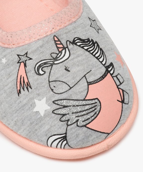 Chaussons fille ballerines imprimées licorne vue6 - GEMO 4G FILLE - GEMO