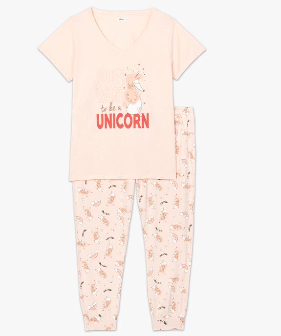 Pyjama femme grande taille avec message humoristique vue4 - GEMO(HOMWR FEM) - GEMO