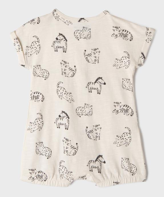 Combinaisons courtes en coton à motifs félins bébé fille (lot de 2) vue4 - GEMO 4G BEBE - GEMO