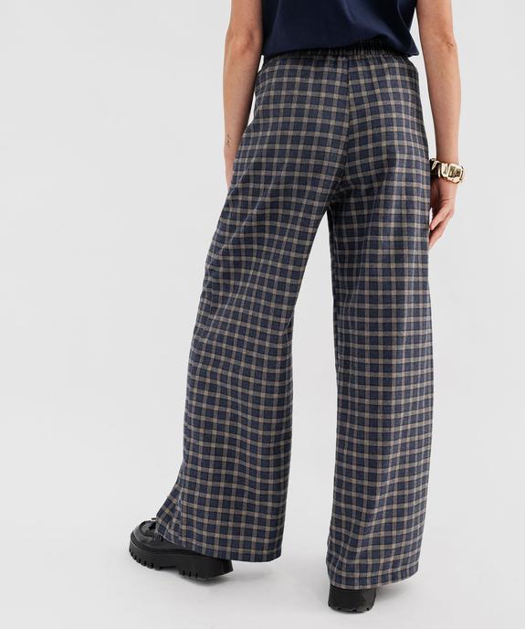 Pantalon large à carreaux femme vue3 - GEMO(FEMME PAP) - GEMO