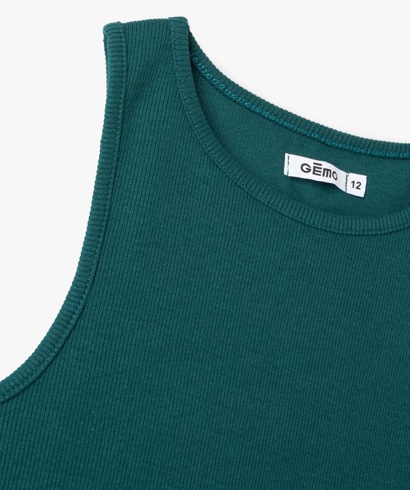 Débardeur fille ado côtelé en coton stretch vue2 - GEMO (JUNIOR) - GEMO