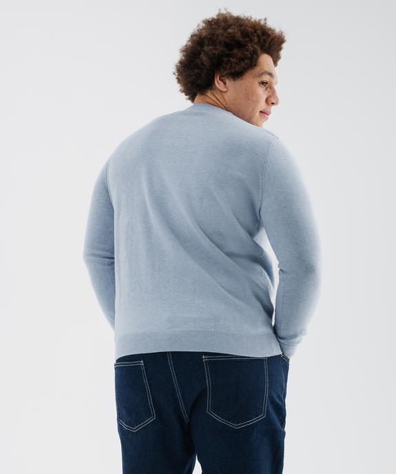 Pull en coton en maille fine à col rond homme  vue8 - GEMO (HOMME) - GEMO