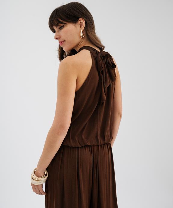 Blouse sans manches en satin avec col noué femme vue3 - GEMO(FEMME PAP) - GEMO