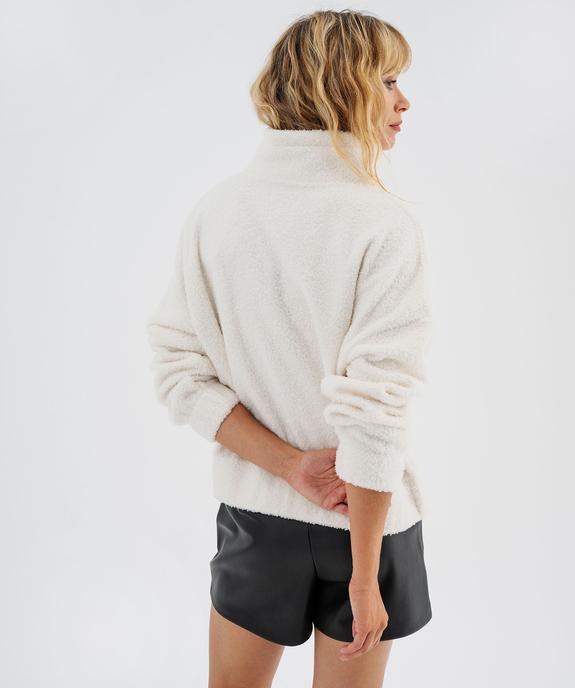 Sweat oversize en maille bouclette avec col montant femme vue3 - GEMO(FEMME PAP) - GEMO