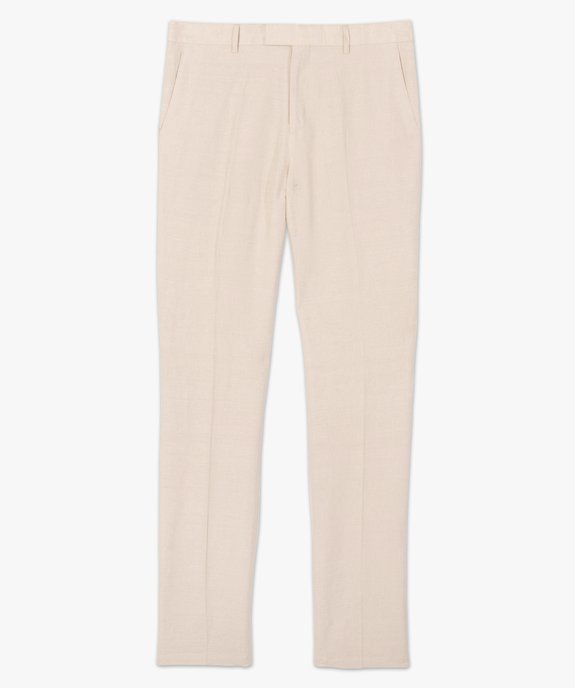 Pantalon de costume homme ajusté en lin majoritaire vue4 - GEMO (HOMME) - GEMO