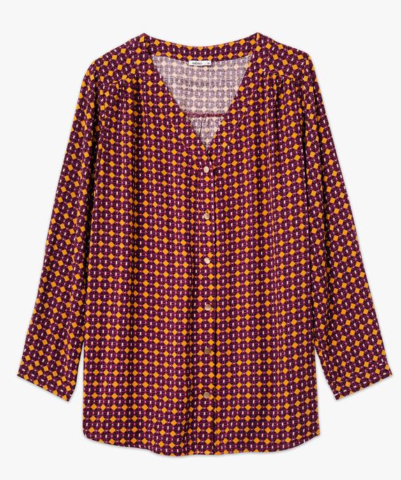 Chemise à manches longues imprimée femme grande taille vue4 - GEMO 4G GT - GEMO