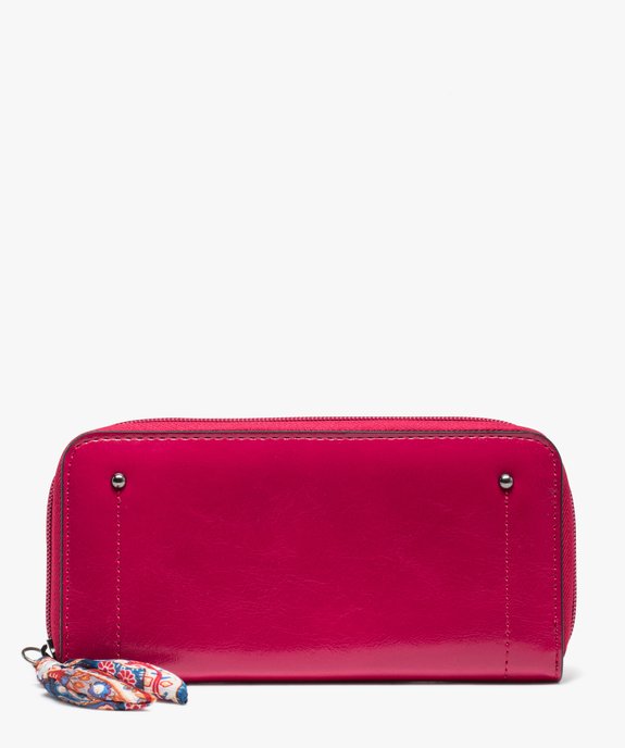 Portefeuille femme zippé en vernis mat avec zip ruban vue1 - GEMO (ACCESS) - GEMO