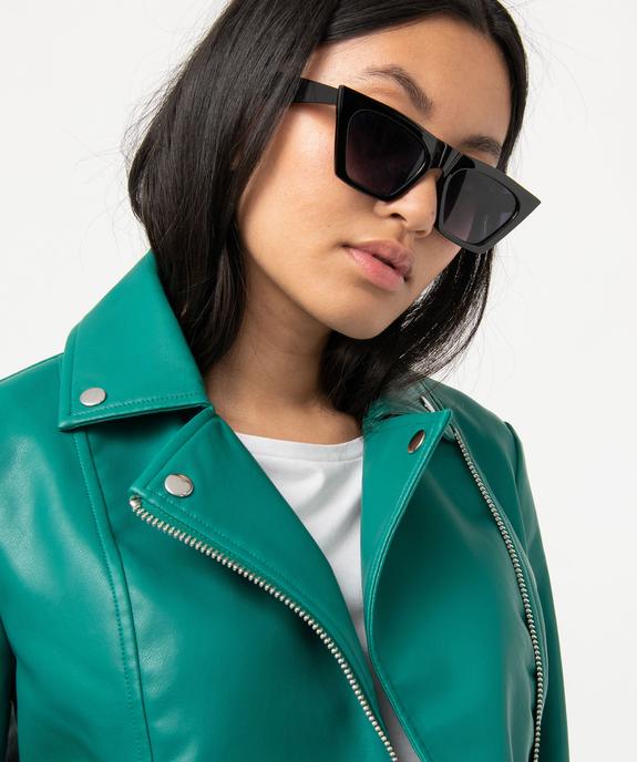 Blouson biker en synthétique imitation cuir femme vue2 - GEMO(FEMME PAP) - GEMO
