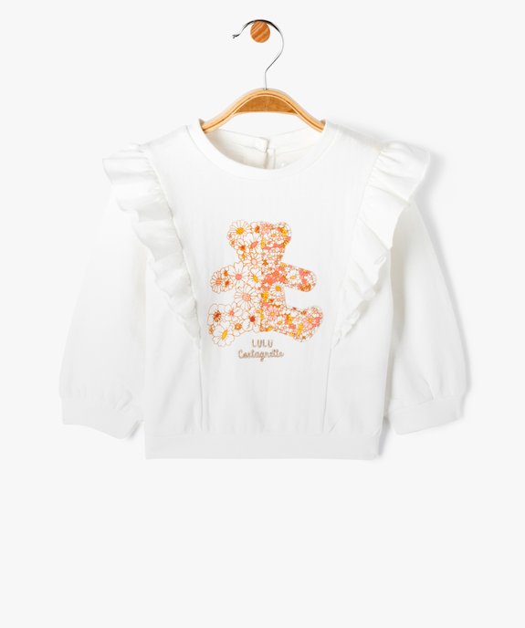 Sweat à volants en molleton bébé - LuluCastagnette vue2 - LULUCASTAGNETTE - GEMO