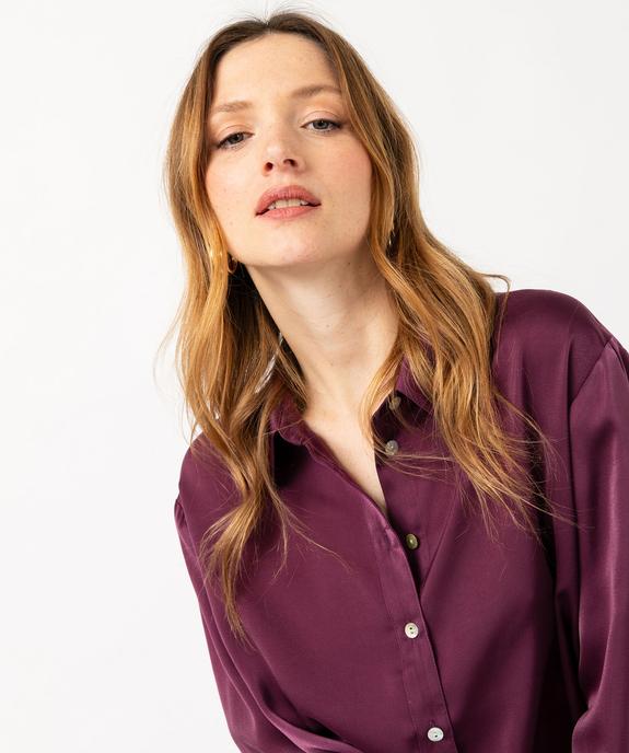 Chemise satinée coupe courte femme vue2 - GEMO(FEMME PAP) - GEMO