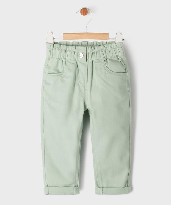 Pantalon en coton avec ceinture ajustable bébé fille vue1 - GEMO 4G BEBE - GEMO