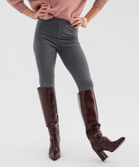 Legging uni en maille résistante femme vue2 - GEMO(FEMME PAP) - GEMO