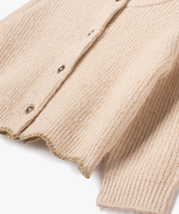 Gilet en grosse maille pailletée et finition fantaisie bébé fille vue2 - GEMO(BEBE DEBT) - GEMO