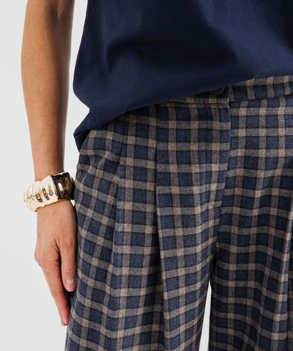 Pantalon large à carreaux femme vue2 - GEMO(FEMME PAP) - GEMO