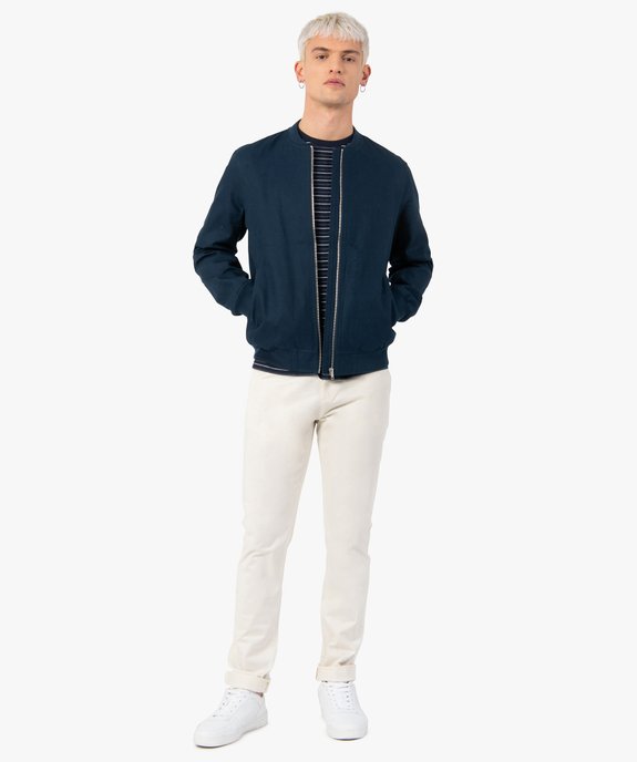 Pantalon chino en coton stretch coupe Slim homme vue5 - GEMO 4G HOMME - GEMO