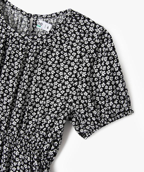 Blouse manches ballon à basque en viscose fleurie fille vue2 - GEMO 4G FILLE - GEMO