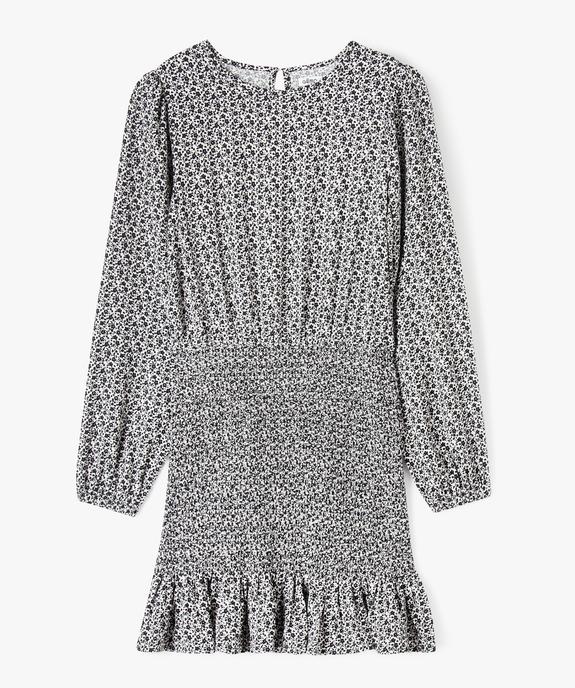 Robe courte à manches longues et smocks fille vue1 - GEMO (JUNIOR) - GEMO