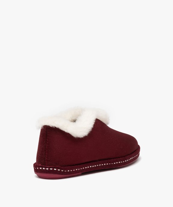 Chaussons femme pantoufles unies à col fourré vue4 - GEMO 4G FEMME - GEMO