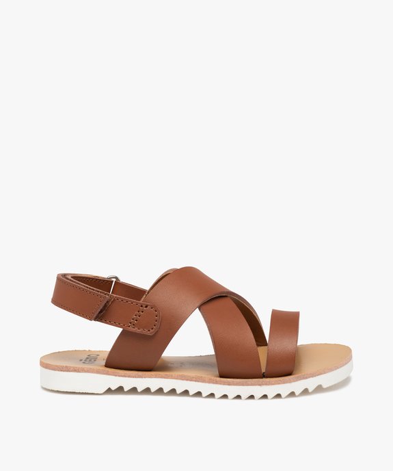 Sandales fille à brides unies et semelle crantée vue1 - GEMO (ENFANT) - GEMO