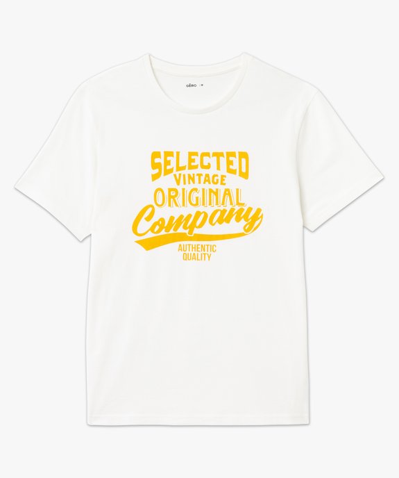 Tee-shirt à manches courtes avec inscription vintage homme vue4 - GEMO 4G HOMME - GEMO