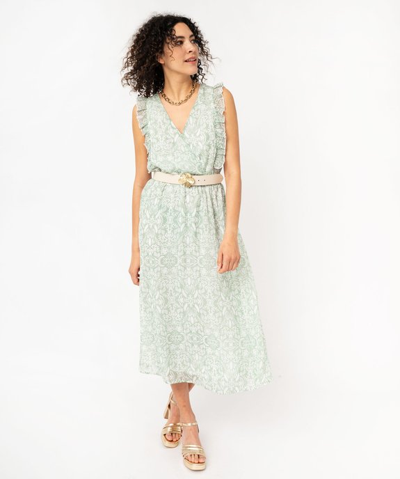 Robe sans manches avec volants sur le buste femme vue1 - GEMO(FEMME PAP) - GEMO