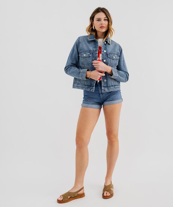 Veste en jean classique femme vue10 - GEMO 4G FEMME - GEMO