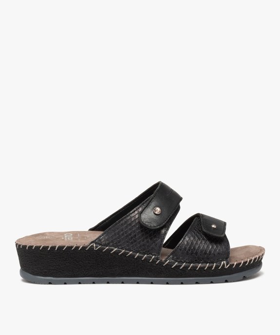Mules femme confort à brides ajustables en cuir vue1 - GEMO (CONFORT) - GEMO