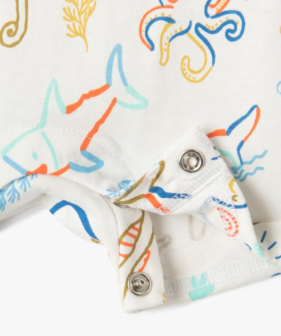 Combishort bébé sans manches imprimé animaux marins vue2 - GEMO(BEBE DEBT) - GEMO